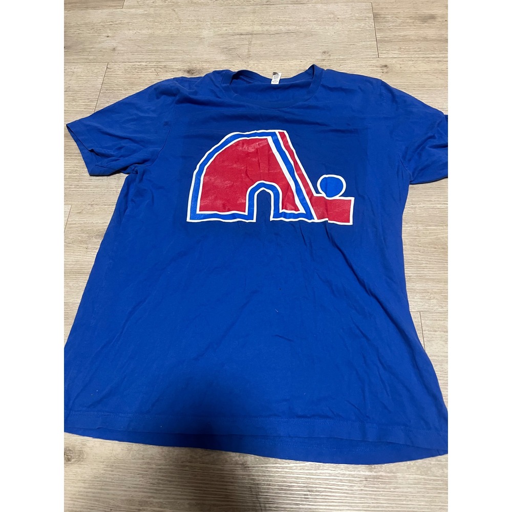 Quebec Nordiques Joe Sakic 19 Blue Graphic T-Shirt Sz XL Hockey NHL